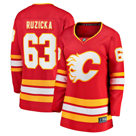 Adam Ruzicka Calgary Flames Fanatics Branded Women's Home Breakaway Player Jersey - Red